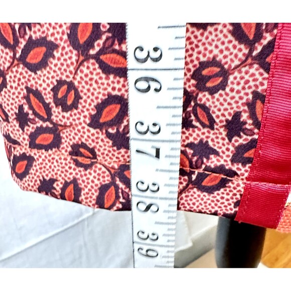 Save The Queen! Sleeveless Short Dress SZ L Orange Pink Floral Print Lined Italy - Picture 14 of 16